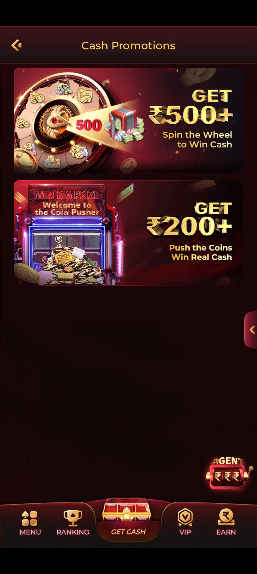 IC7 Game app screenshot — a game table in play